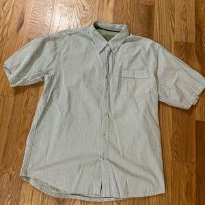 Element Men's Green and White Striped Button Down Shirt
